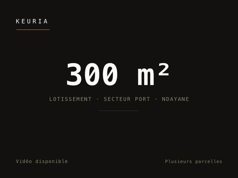 Parcelle de 300 m² au secteur port de Ndayane