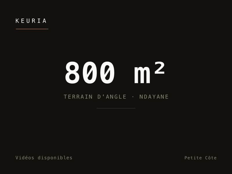 Terrain d'angle de 800 m² à Ndayane, proche de la mer