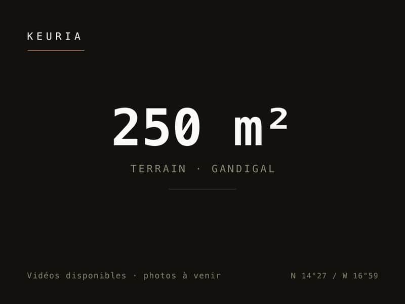 Terrain de 250 m² à Gandigal — proche Nationale 1