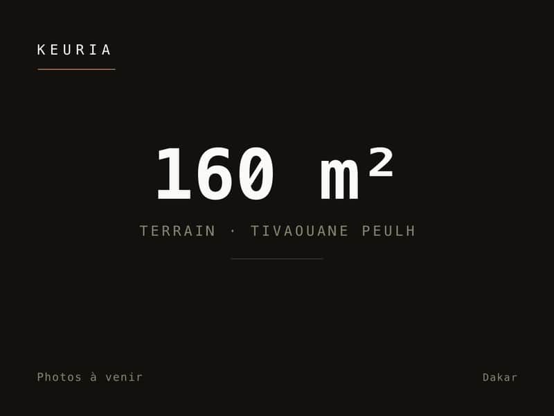 Terrain 160 m² à Tivaouane Peulh — bail emphytéotique