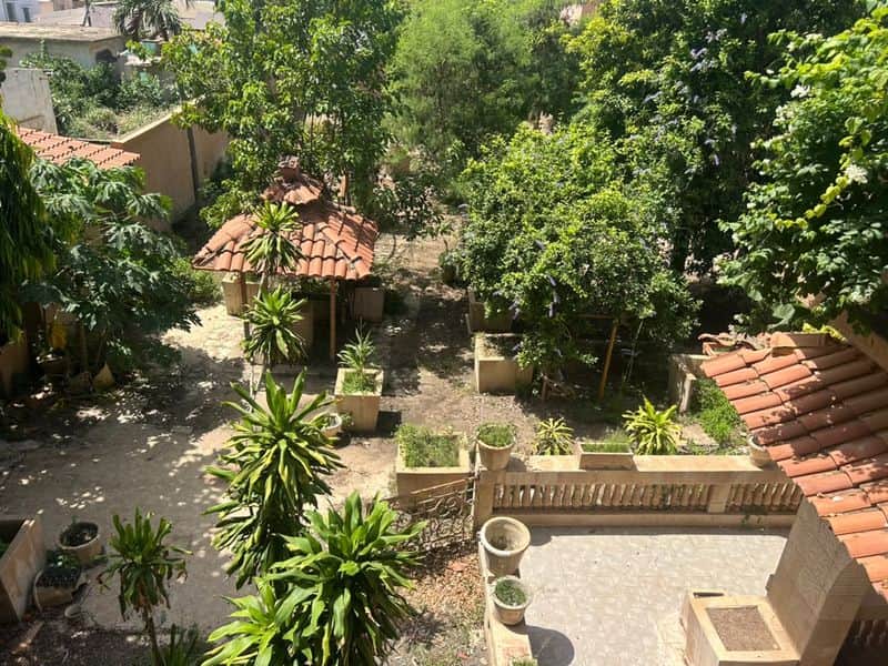 Le jardin et les cours intérieures vus de l'étage