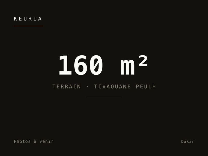 Terrain 160 m² à Tivaouane Peulh — bail emphytéotique